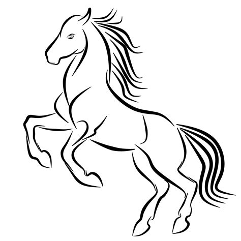 mustang horse drawing easy